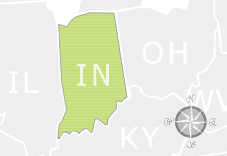 State of Indiana Map