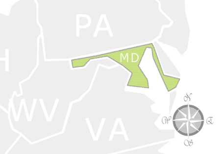 State of Maryland Map
