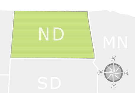 State of North Dakota Map